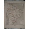 Cartina geografica Impero del Brasile incisione Allodi Pagnoni editore