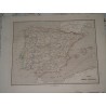 Cartina geografica Regni Spagna e Portogallo incisione Allodi Pagnoni editore