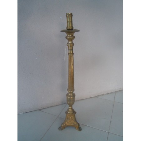 Vecchio candeliere candelabro in bronzo cm 69