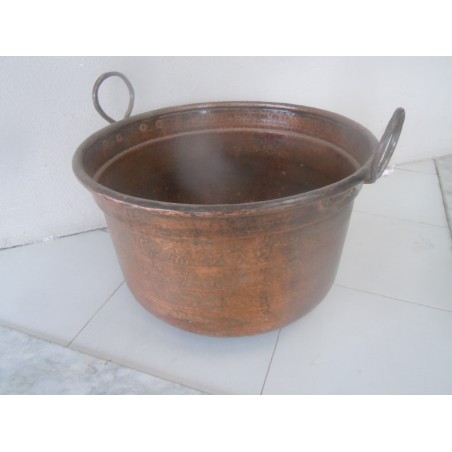 Grosso Pentolone bacinella in rame antico prodotto artigianale