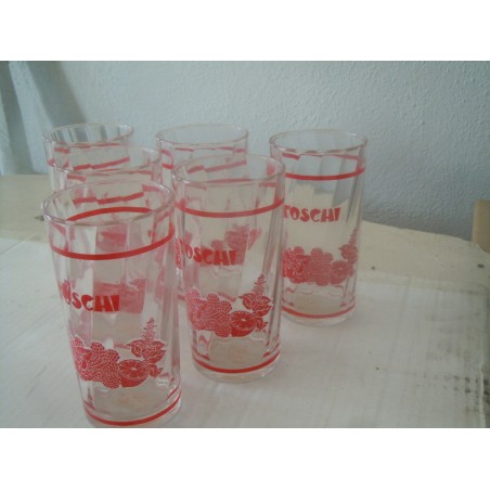 6 pezzi Bicchieri vetro pubblicitario Toschi sciroppi liquori