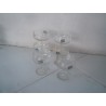 6 Pezzi coppette bicchiere vetro pubblicitario Rosso antico vintage