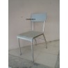 Sedia in stile industrial alluminio e formica grigia vintage