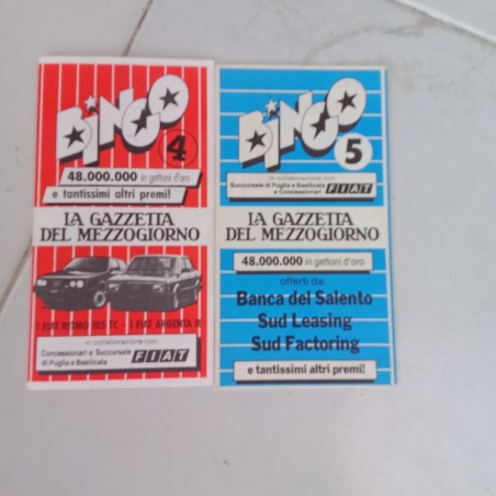 Biglietti lotteria Bingo tombola della gazzetta del mezzogiorno Bari