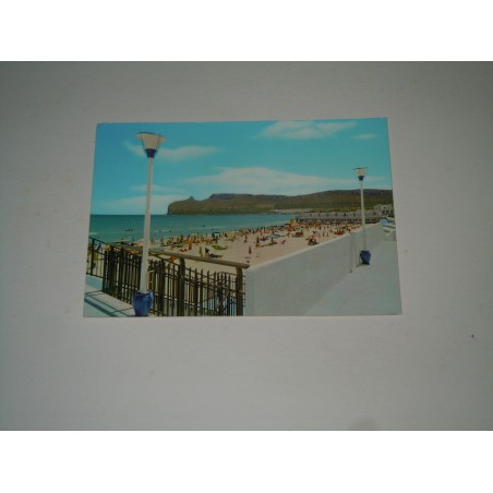 Cartolina Cagliari Spiaggia del Poetto e Sella del Diavolo viaggiata