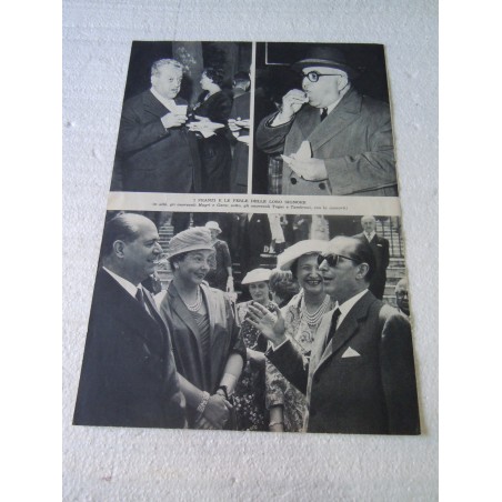 Ritaglio clipping onorevoli Magri Gava Togni Tambroni con consorti