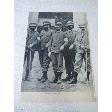 Ritaglio clipping vecchi fusti gli italiani in Libia