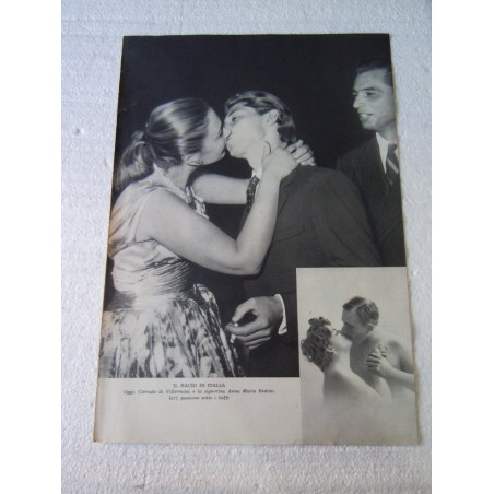 Ritaglio clipping Villermosa Bedoni bacio in Italia costume e società