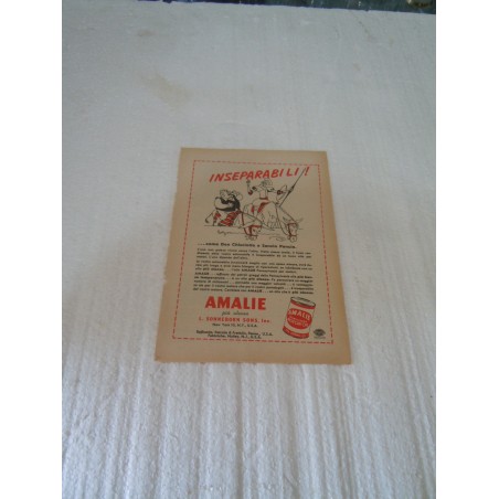 Pubblicità advertising Amalie motor oil USA Inseparabili