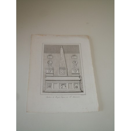 Incisione Napoli Sepolcro di Porzia Capece in S Domenico Cataneo