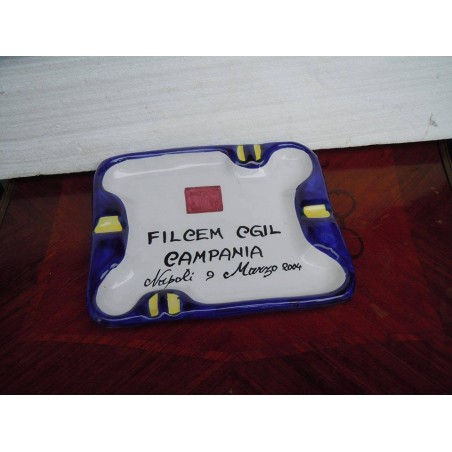 Portacenere ceramica De Rosa Vietri Filcer CGIL Campania