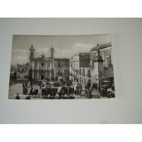 Cartolina Minervino Murge Bari piazza plebiscito viaggiata