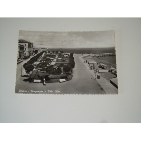 Cartolina Pesaro lungomare e villa Olga viaggiata