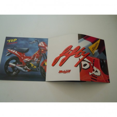 Deplian brochure pubblicitaria Malaguti Fifty Top motociclette