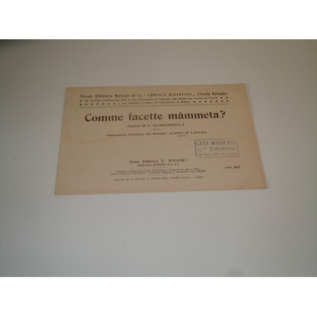 Spartito musicale comme facette mammeta ? gambardella