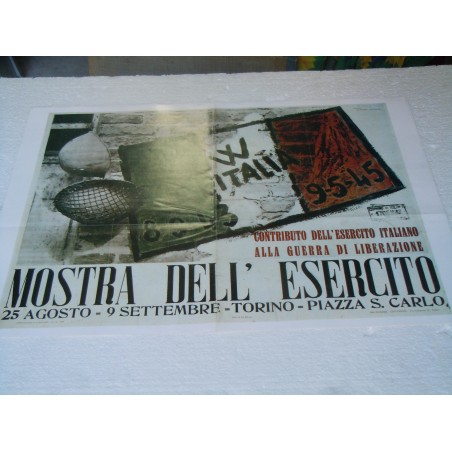 Manifesto Mostra dell'esercito Torino copia riproduzione cm 50x35
