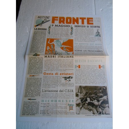 Manifesto Notizie dal fronte fascismo copia riproduzione
