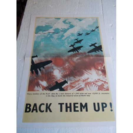 Manifesto back them up propaganda copia riproduzione