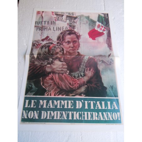 Manifesto le mamme d'Italia fascismo copia riproduzione