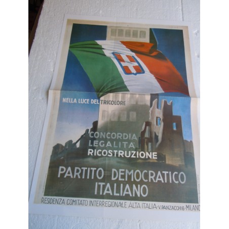 Manifesto nella luce del tricolore fascismo copia riproduzione