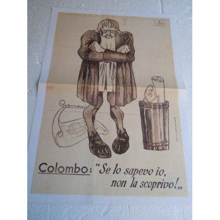Manifesto Colombo se lo sapevo non la scoprivo propaganda copia riproduzione