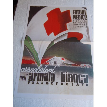 Manifesto arma bianca futuri medici fascismo copia riproduzione