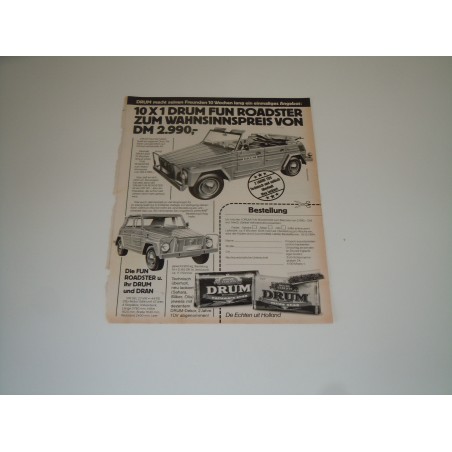 Pubblicità advertising Drum tabacco sponsor mehari renault