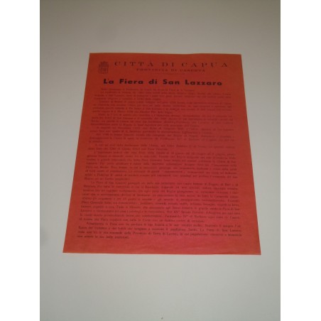 Capua volantino per la fiera di San Lazzaro anni 60 ?