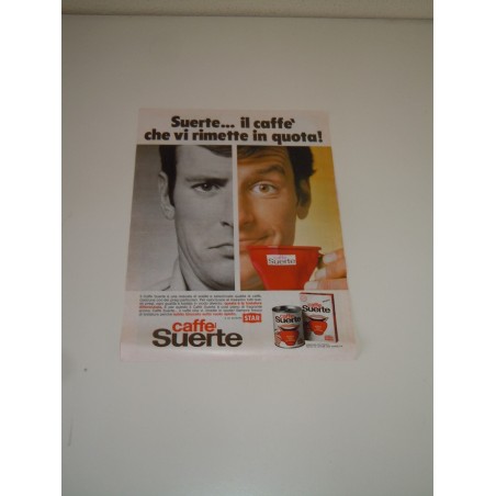 Pubblicità advertising Caffè Suerte vi rimette in quota Star