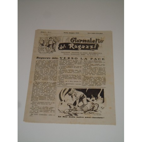 Il giornaletto dei ragazzi maggio 1945 supplemento la voce repubblicana