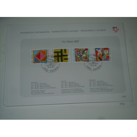 Francobolli Svizzera pro Patria 1991 foglio da collezione