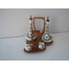Set oliera sale e pepe in legno e ceramica Artek modernariato