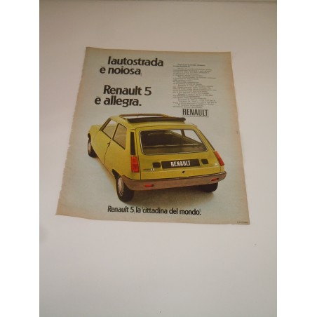 Pubblicità advertising Renault 5 è allegria auto