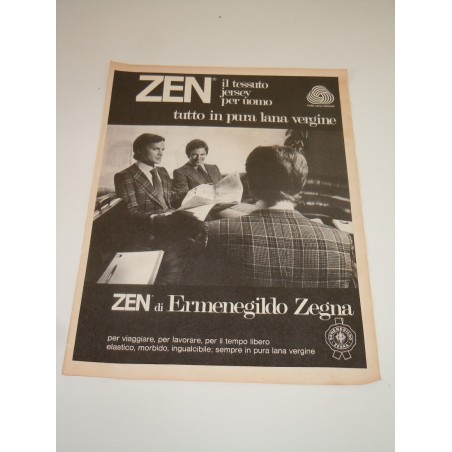 Pubblicità advertising Zen di Ermenegildo Zegna tessuto moda