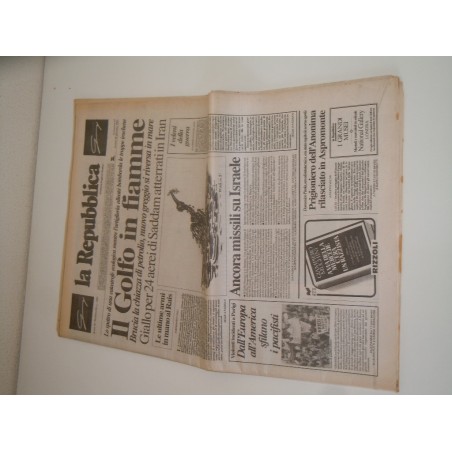Quotidiano La Repubblica 28 Gennaio 1991 Il golfo in fiamme
