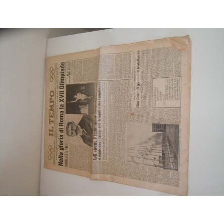 Quotidiano Il Tempo 25 agosto 1960 nella gloria di Roma XVII Olimpiade
