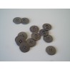 Bottoni metallici 20 pezzi grigio canna di fucile 4 fori a forma di disco