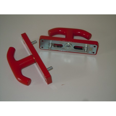 Maniglia cremonese Hoppe rossa per finestre in ottone