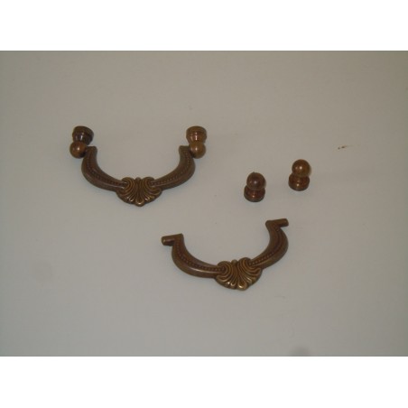 Pomo maniglia in ottone bronzato in stile per mobili cassetti vintage