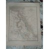 Cartina geografica Egitto Nubia Abissinia incisione Allodi Pagnoni editore