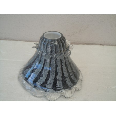 Ricambio lampadari boccia vetro Murano nera striata