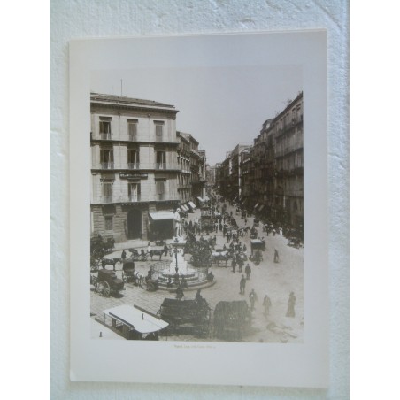 Stampa c' era una volta Napoli Alinari Largo della Carità 1890