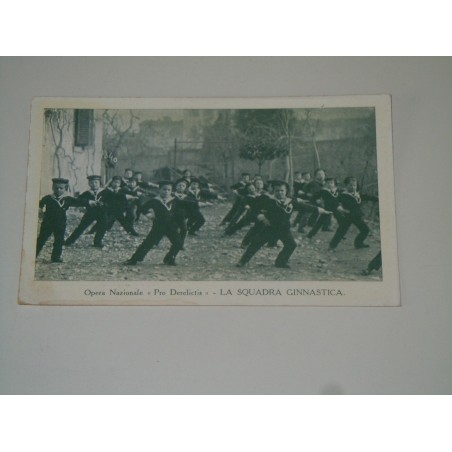 Cartolina opera nazionale pro Derelictis squadra ginnica fascismo