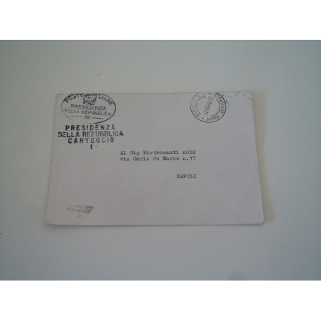 Franchigia postale Italiana 1965 presidenza della repubblica carteggio 1