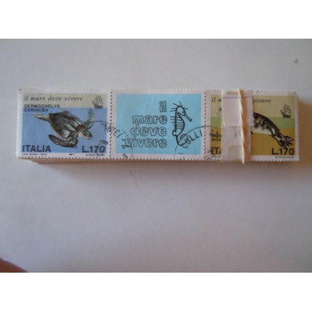 Francobolli Italia mazzetta 10 pezzi salvaguardia del mare 1978 appendice