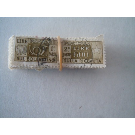 Francobolli Italia mazzetta pacchi postali 600 lire 53 pezzi