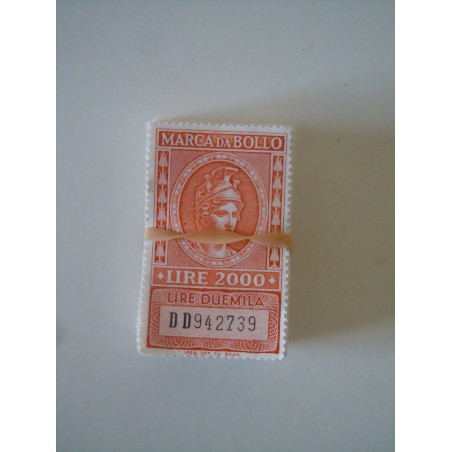 Italia mazzetta marca da bollo lire 2000 tassa fissa 86 pezzi