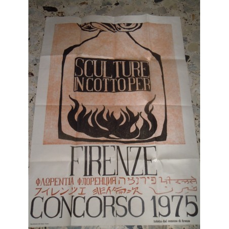 Manifesto Sculture in cotto per Firenze 1975 concorso