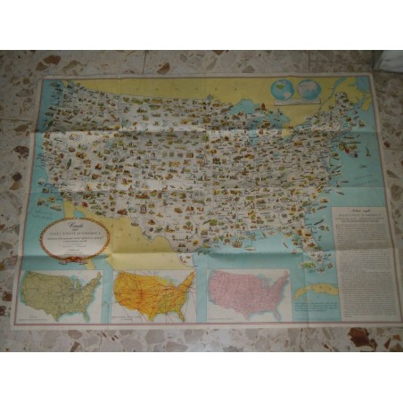 Stati uniti d' America carta geografica principali risorse e bellezze