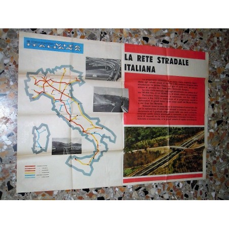 Manifesto vita italiana la rete stradale 1965